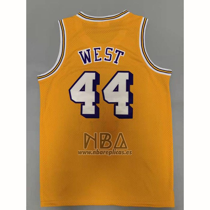 Camiseta Los Angeles Lakers Jerry West NO 44 Mitchell & Ness 1971-72 Amarillo